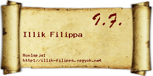 Illik Filippa névjegykártya